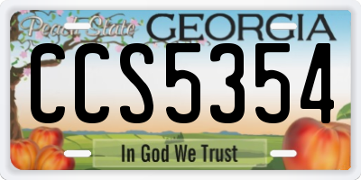 GA license plate CCS5354