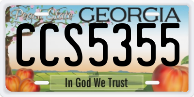 GA license plate CCS5355