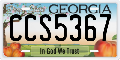 GA license plate CCS5367
