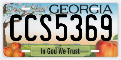 GA license plate CCS5369