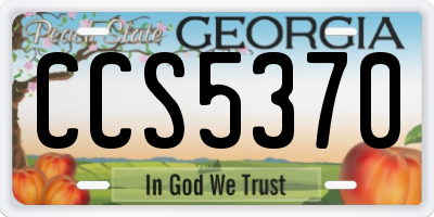 GA license plate CCS5370