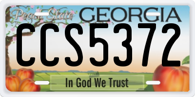GA license plate CCS5372