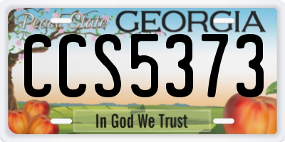 GA license plate CCS5373