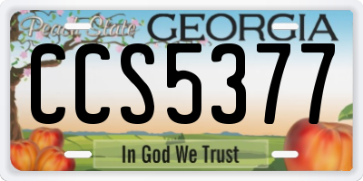 GA license plate CCS5377