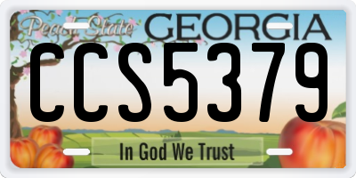 GA license plate CCS5379
