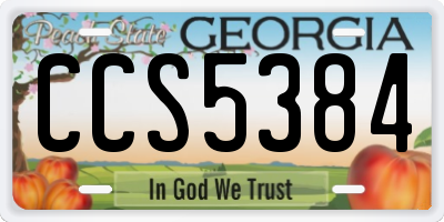 GA license plate CCS5384