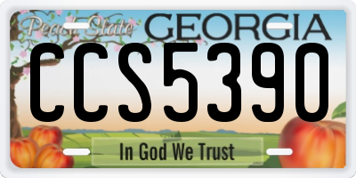 GA license plate CCS5390