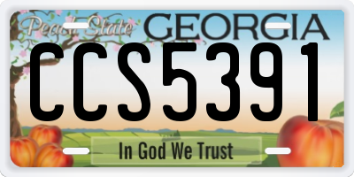 GA license plate CCS5391