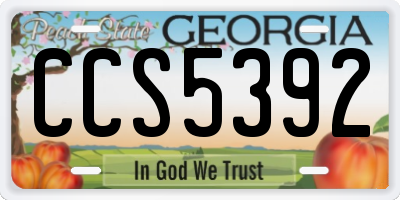 GA license plate CCS5392