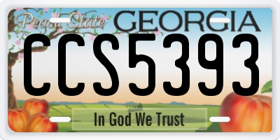 GA license plate CCS5393