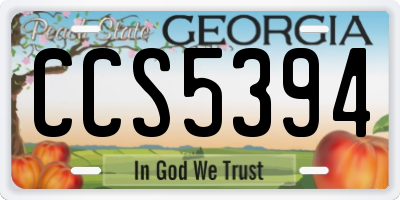 GA license plate CCS5394