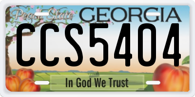 GA license plate CCS5404