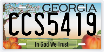 GA license plate CCS5419