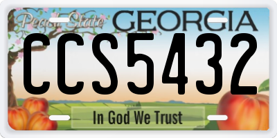 GA license plate CCS5432