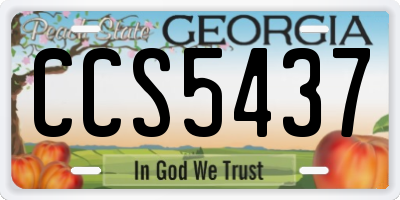GA license plate CCS5437