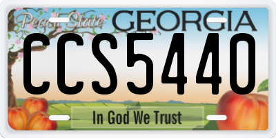 GA license plate CCS5440