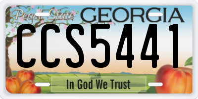GA license plate CCS5441