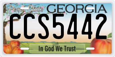 GA license plate CCS5442