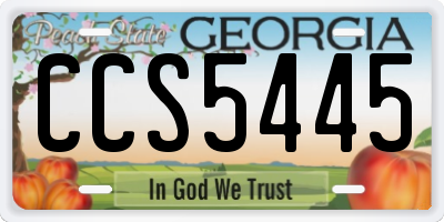 GA license plate CCS5445