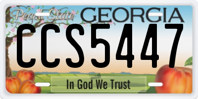 GA license plate CCS5447