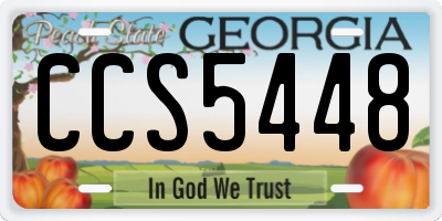 GA license plate CCS5448