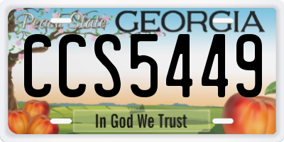 GA license plate CCS5449