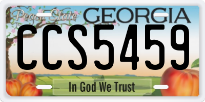 GA license plate CCS5459