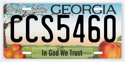 GA license plate CCS5460