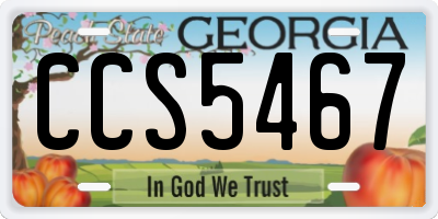 GA license plate CCS5467