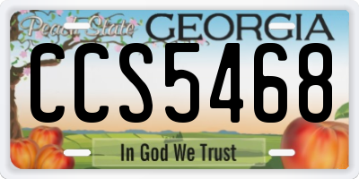 GA license plate CCS5468