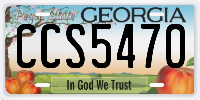 GA license plate CCS5470