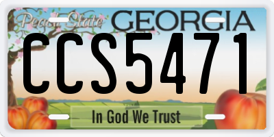 GA license plate CCS5471