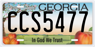 GA license plate CCS5477