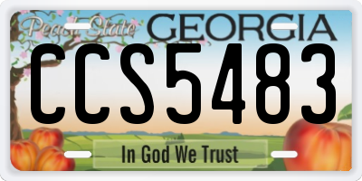 GA license plate CCS5483