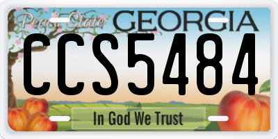 GA license plate CCS5484
