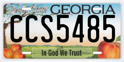 GA license plate CCS5485