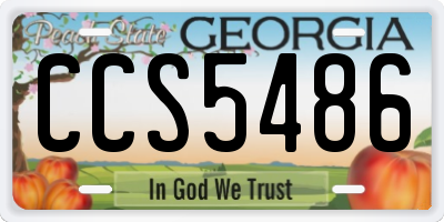 GA license plate CCS5486