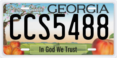 GA license plate CCS5488