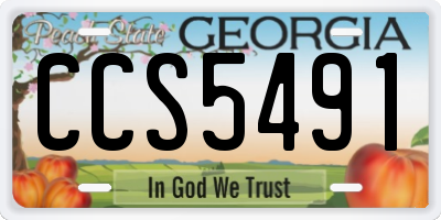 GA license plate CCS5491