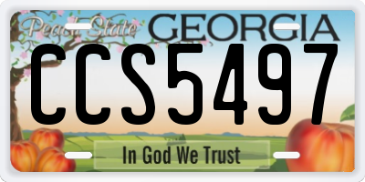 GA license plate CCS5497