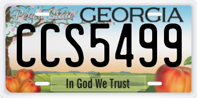 GA license plate CCS5499