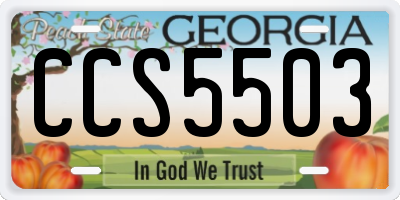 GA license plate CCS5503