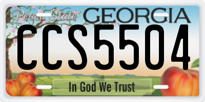 GA license plate CCS5504
