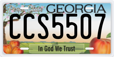 GA license plate CCS5507