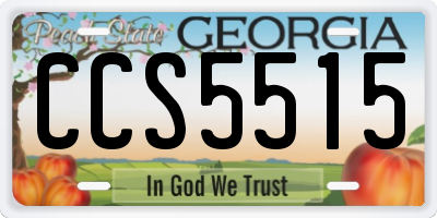 GA license plate CCS5515