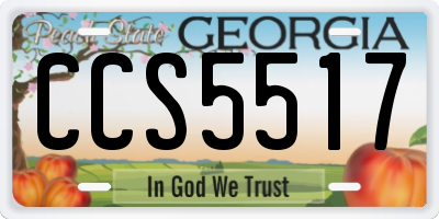 GA license plate CCS5517