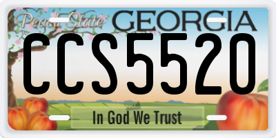 GA license plate CCS5520