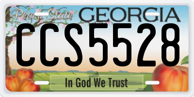 GA license plate CCS5528