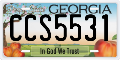 GA license plate CCS5531