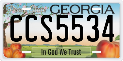 GA license plate CCS5534